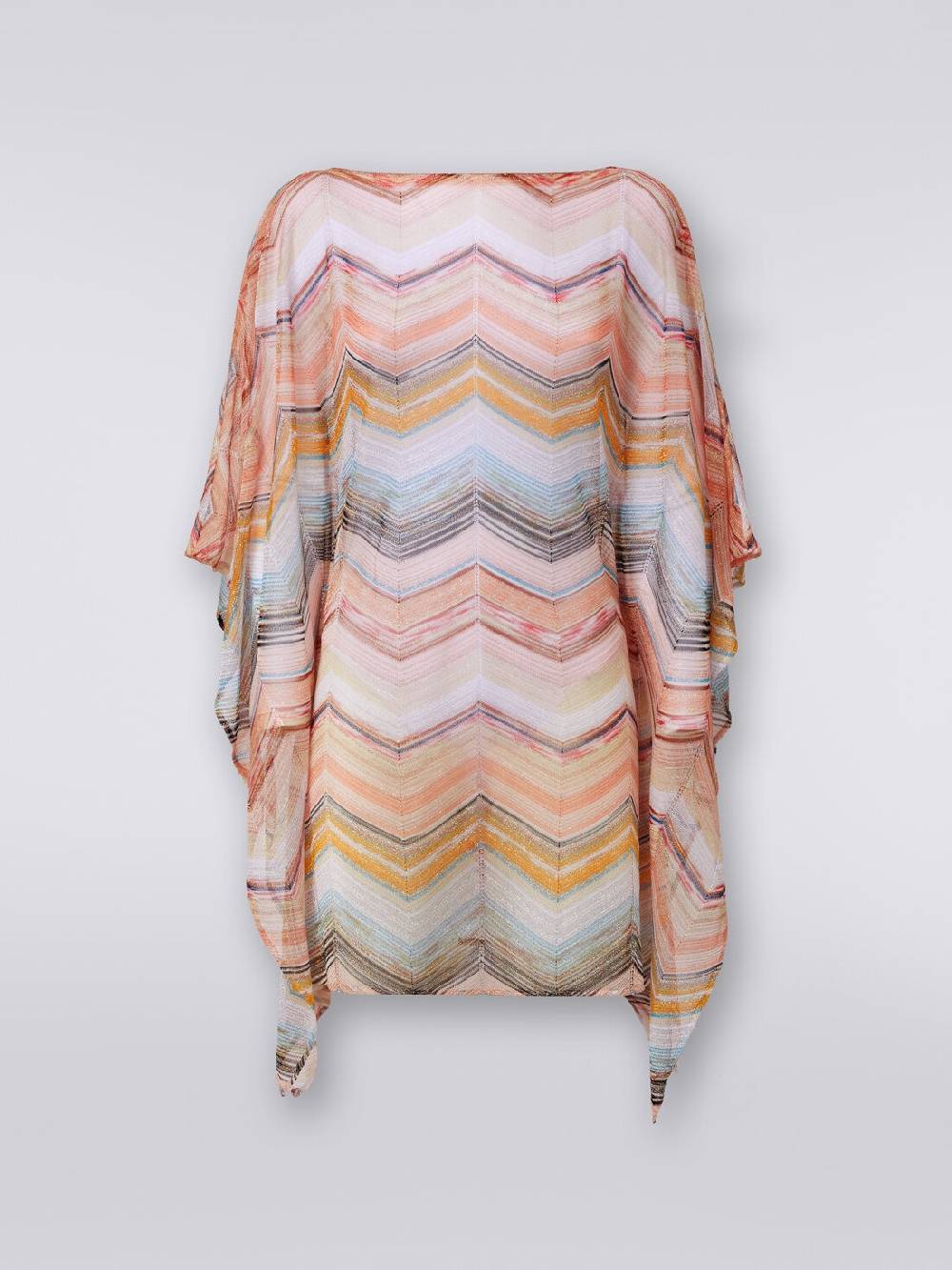 M Missoni Caftano copricostume corto in misto viscosa zig zag con lurex