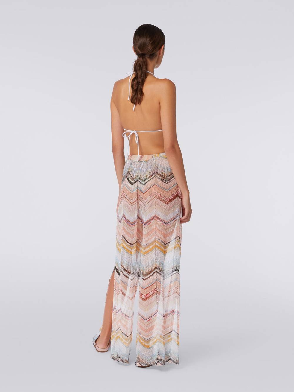 M Missoni Pantaloni copricostume in misto viscosa zig zag con lurex In Vendita
