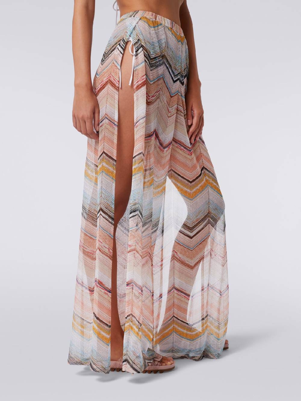 M Missoni Pantaloni copricostume in misto viscosa zig zag con lurex In Vendita