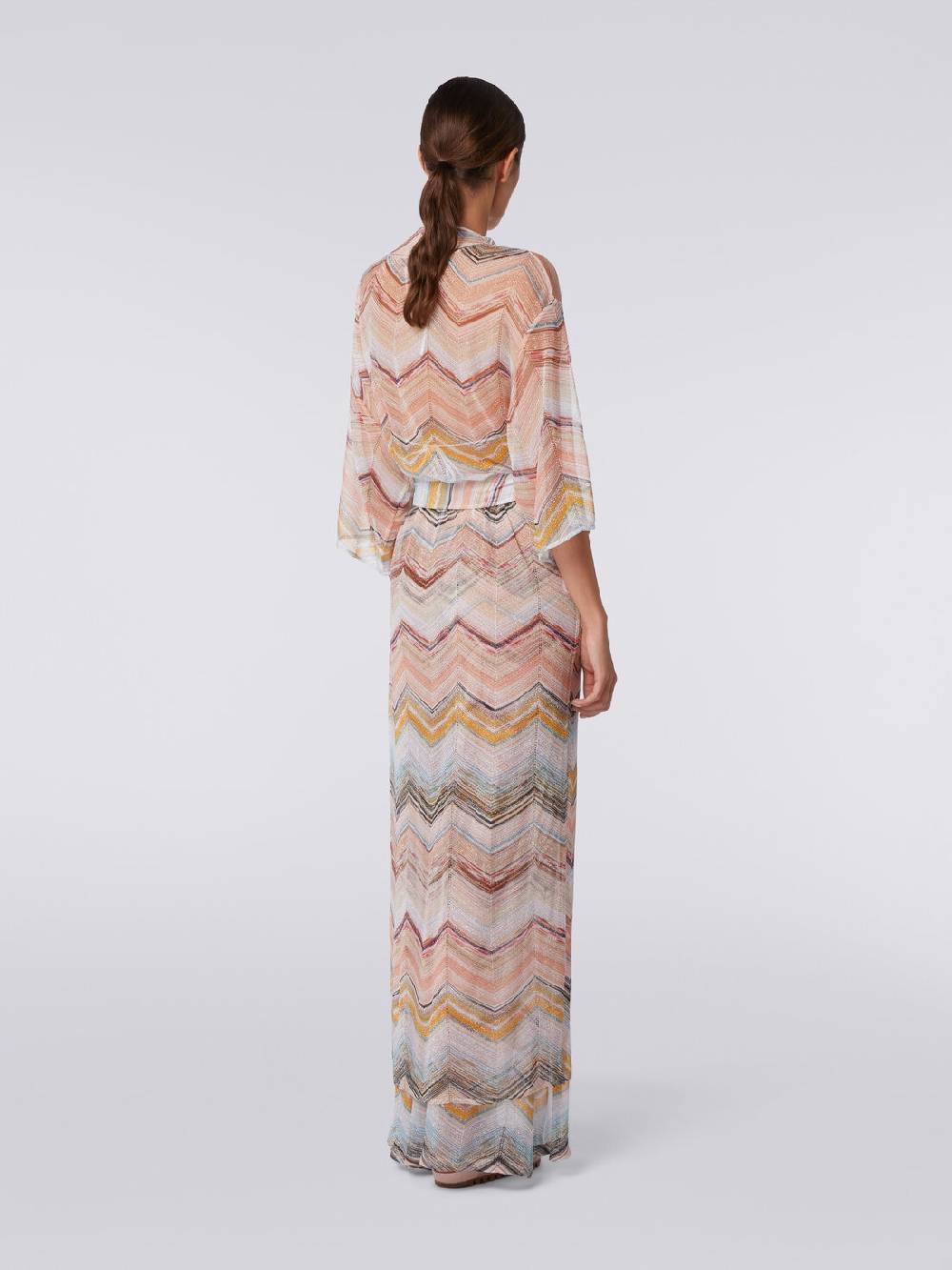 M Missoni Copricostume lungo a vestaglia chevron con lurex Saldi