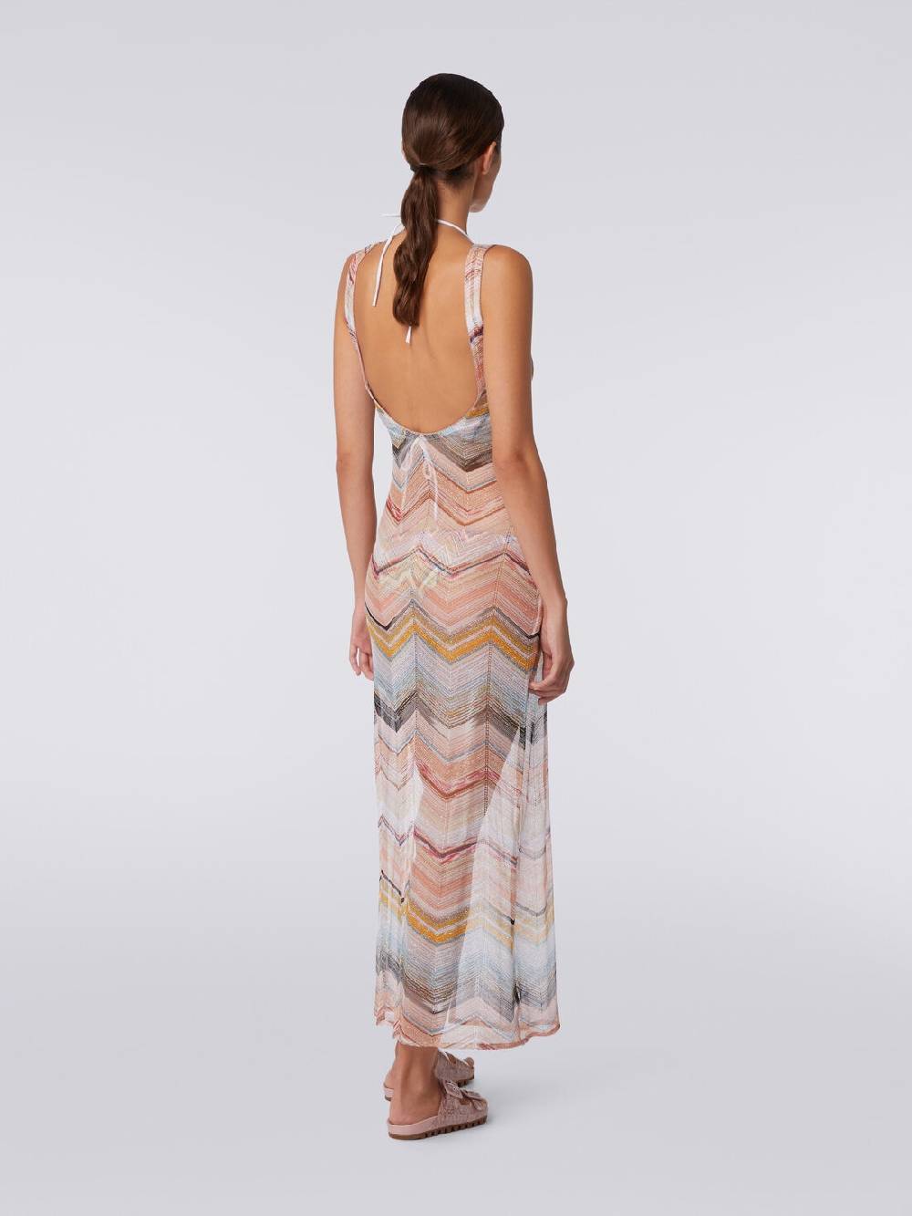 M Missoni Abito copricostume lungo motivo chevron con lurex Offerte