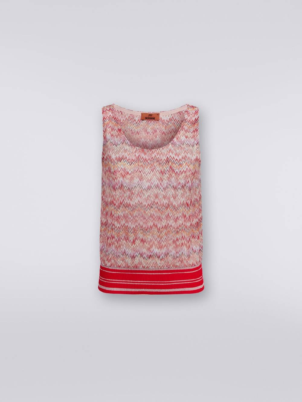 M Missoni Canottiera in misto viscosa lamé chevron Vendita Calda