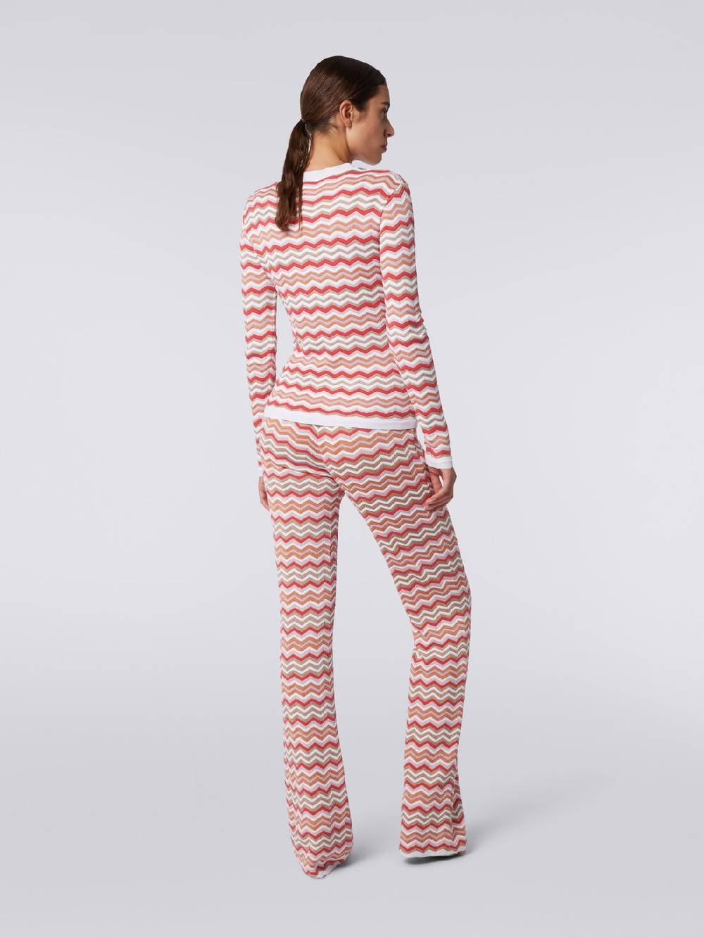M Missoni Pullover girocollo in cotone e viscosa zig zag Saldi Di Fabbrica