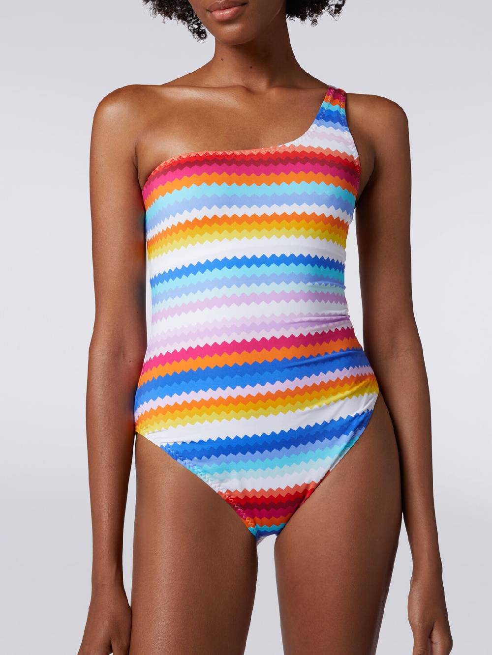 M Missoni Costume intero monospalla stampa zig zag Vendite Flash