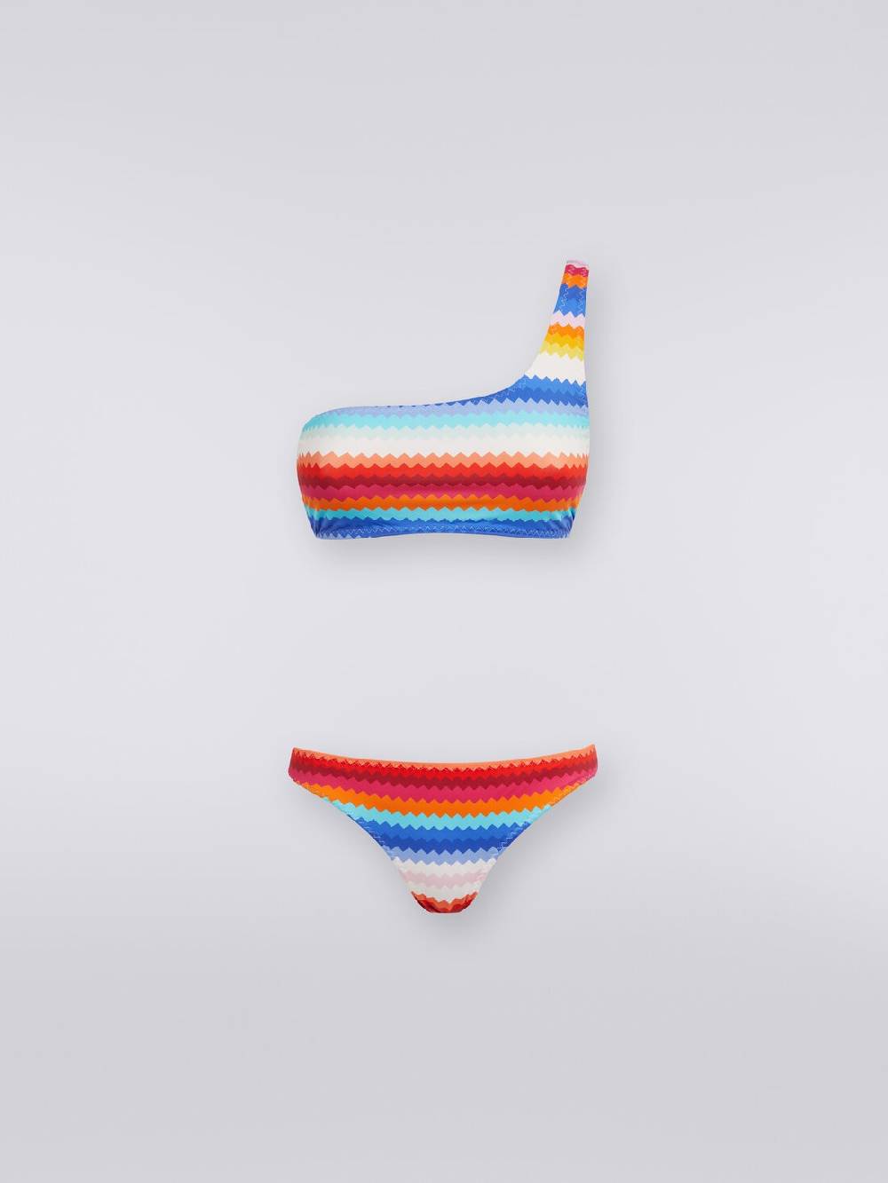 M Missoni Bikini monospalla in nylon stretch stampa zig zag Negozio