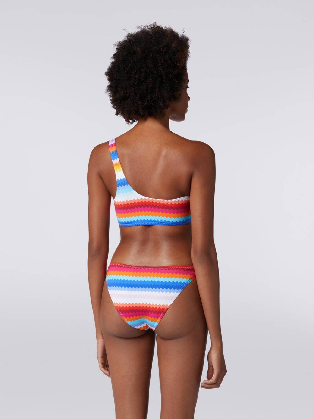 M Missoni Bikini monospalla in nylon stretch stampa zig zag Negozio