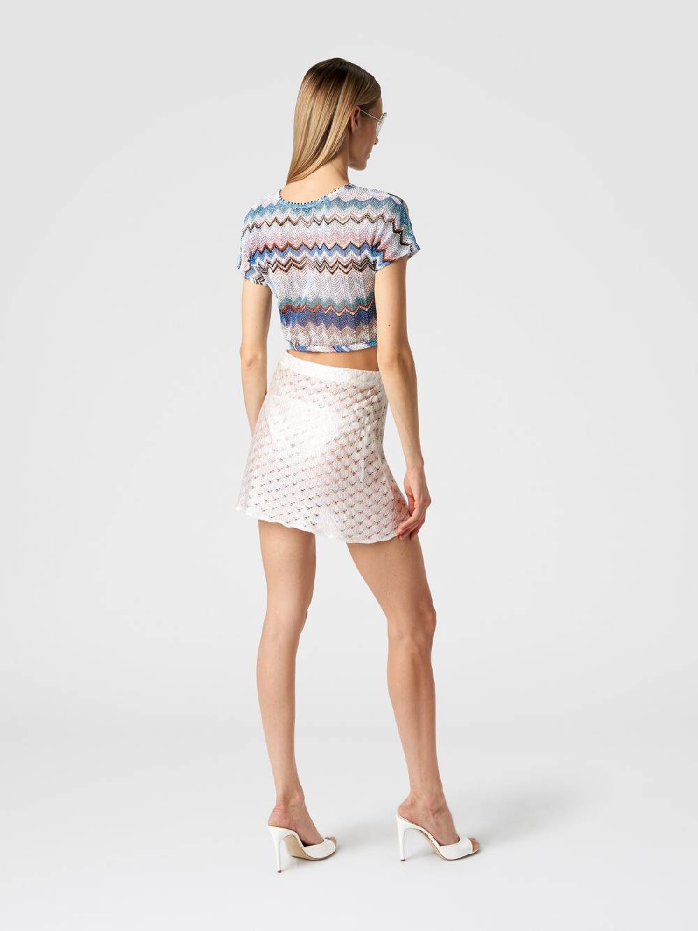 M Missoni Minigonna a portafoglio effetto pizzo con finish lucido Spedizione gratuita
