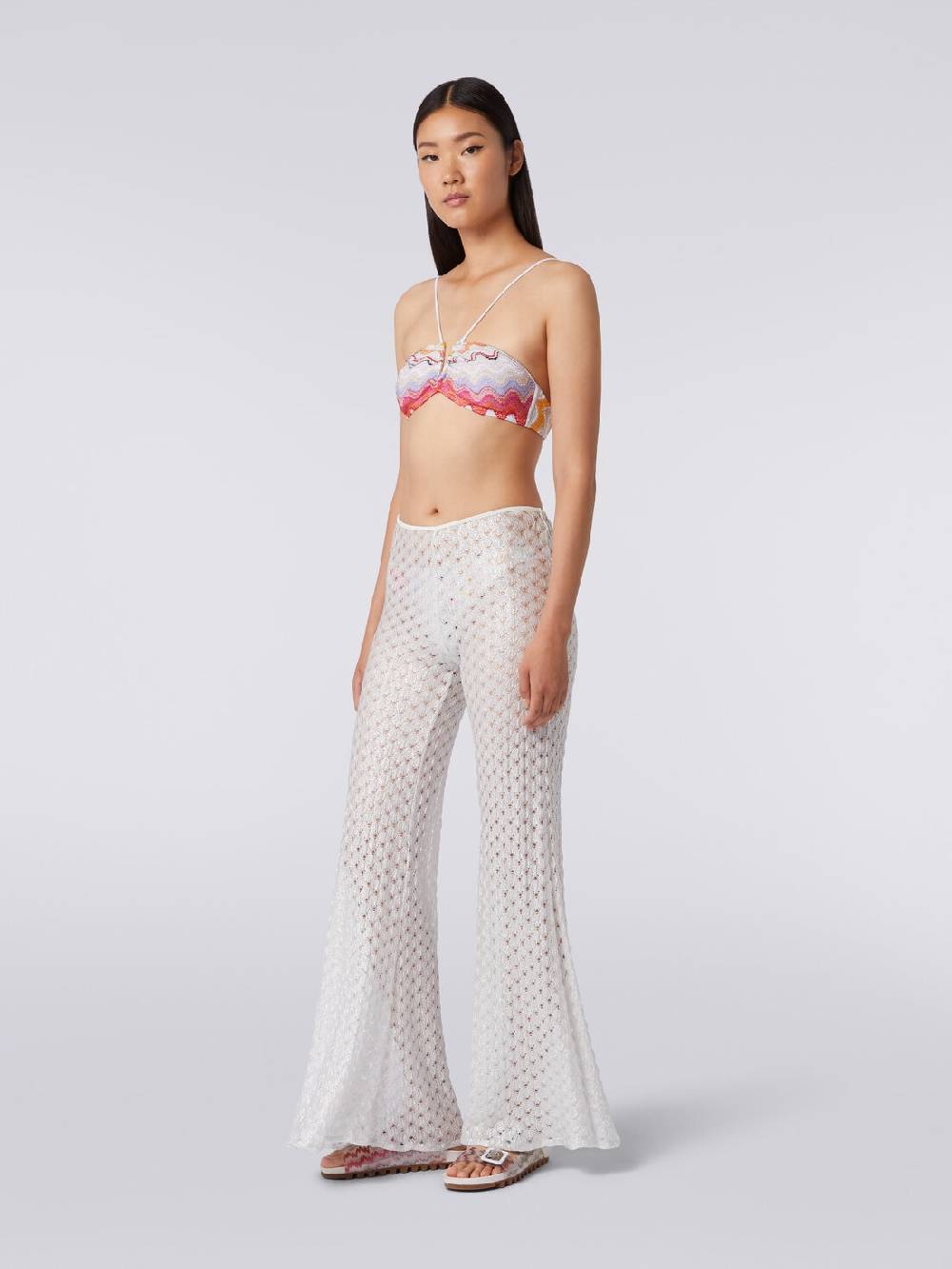 M Missoni Pantaloni copricostume effetto pizzo con fondo svasato Offerta speciale