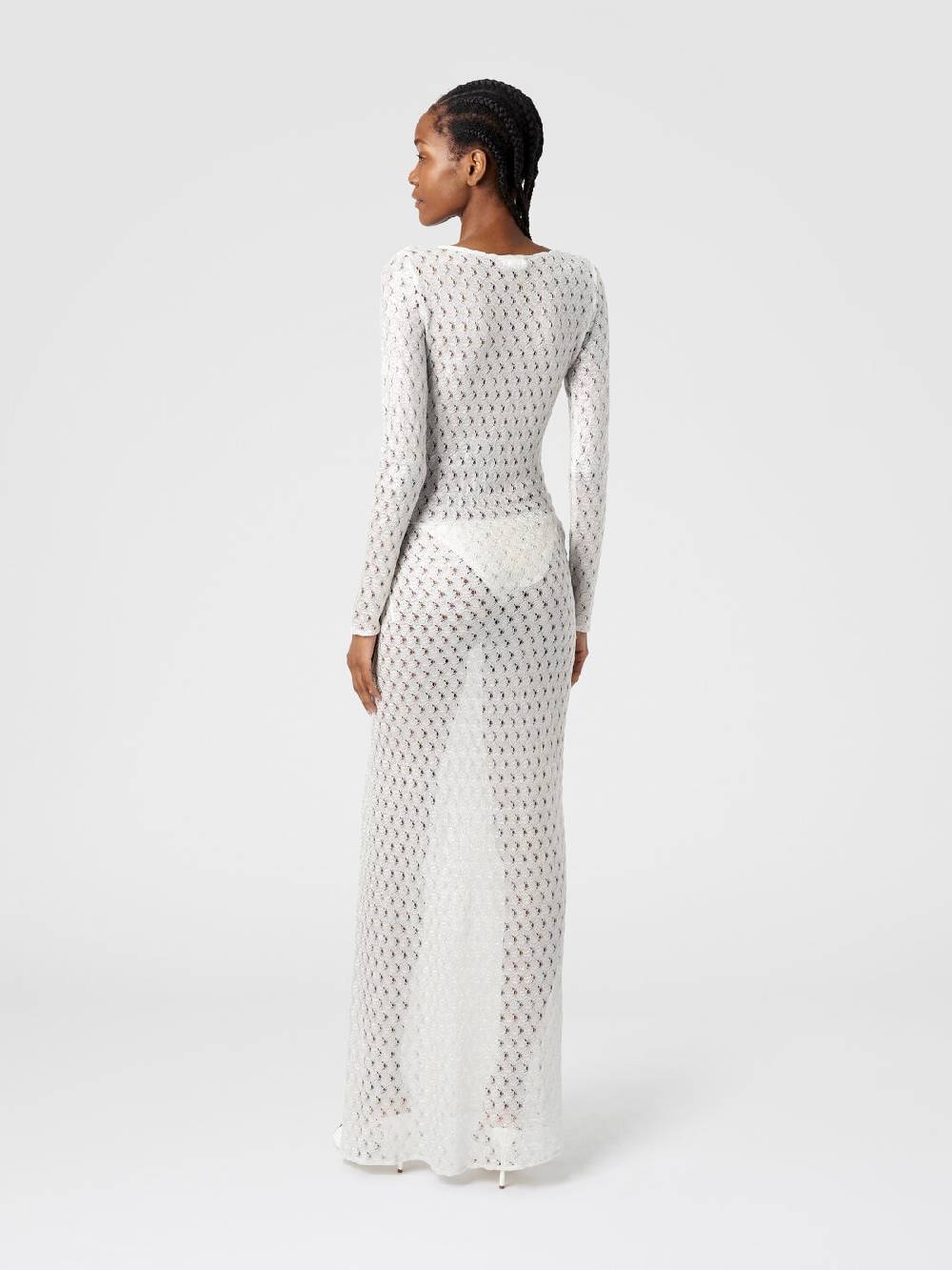 M Missoni Abito lungo effetto pizzo con scollatura a V e applicazioni Comprare a buon mercato