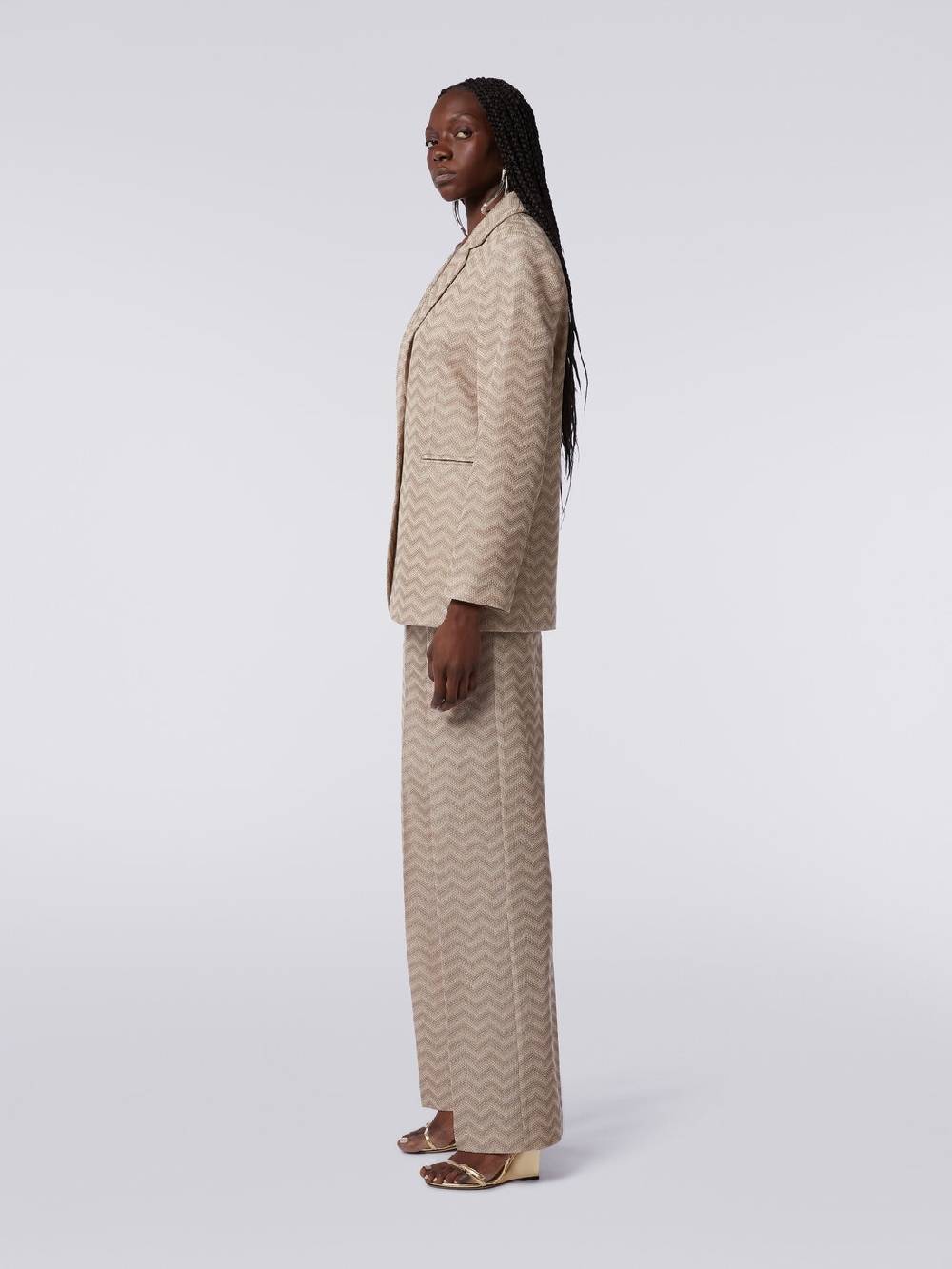 M Missoni Blazer monopetto in cotone chevron Grande vendita