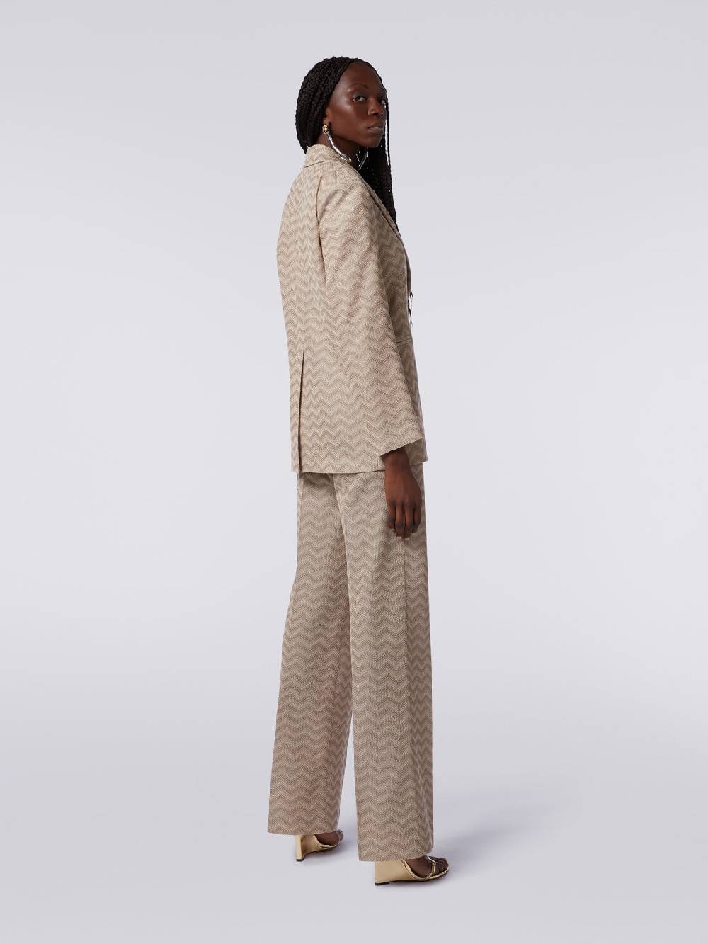 M Missoni Blazer monopetto in cotone chevron Grande vendita