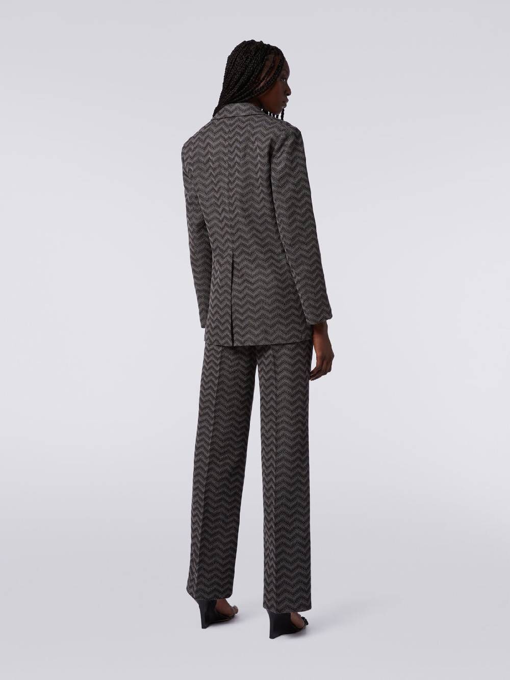 M Missoni Blazer monopetto in cotone chevron Flash Sale