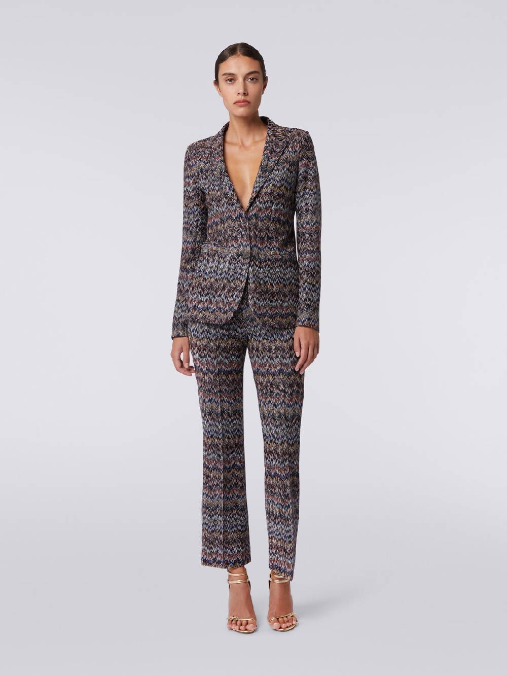 M Missoni Blazer in misto viscosa zig zag con lurex Fornitura limitata