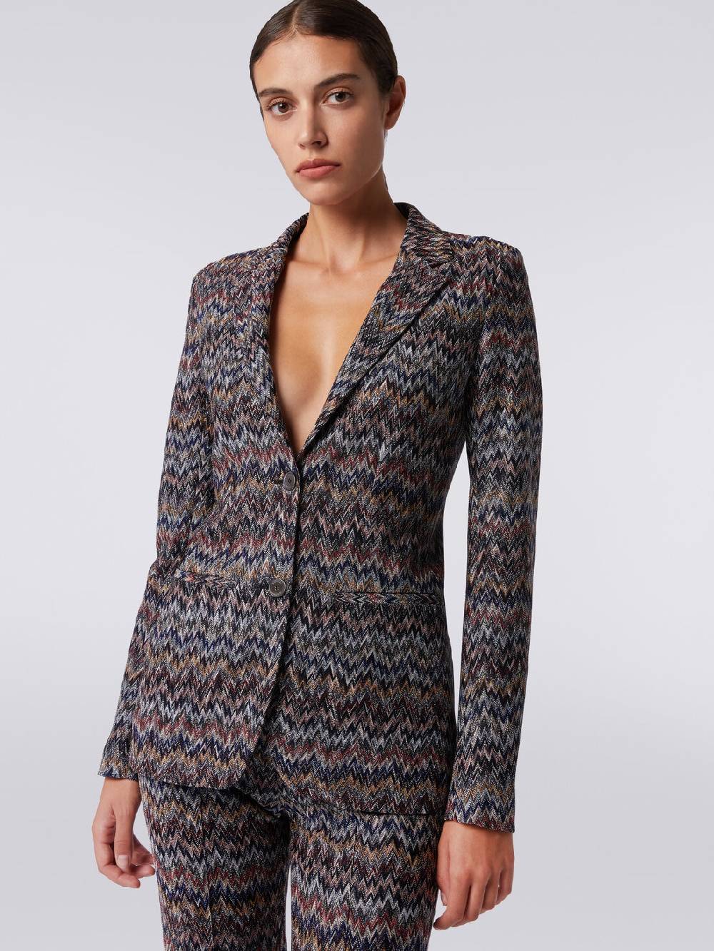 M Missoni Blazer in misto viscosa zig zag con lurex Fornitura limitata