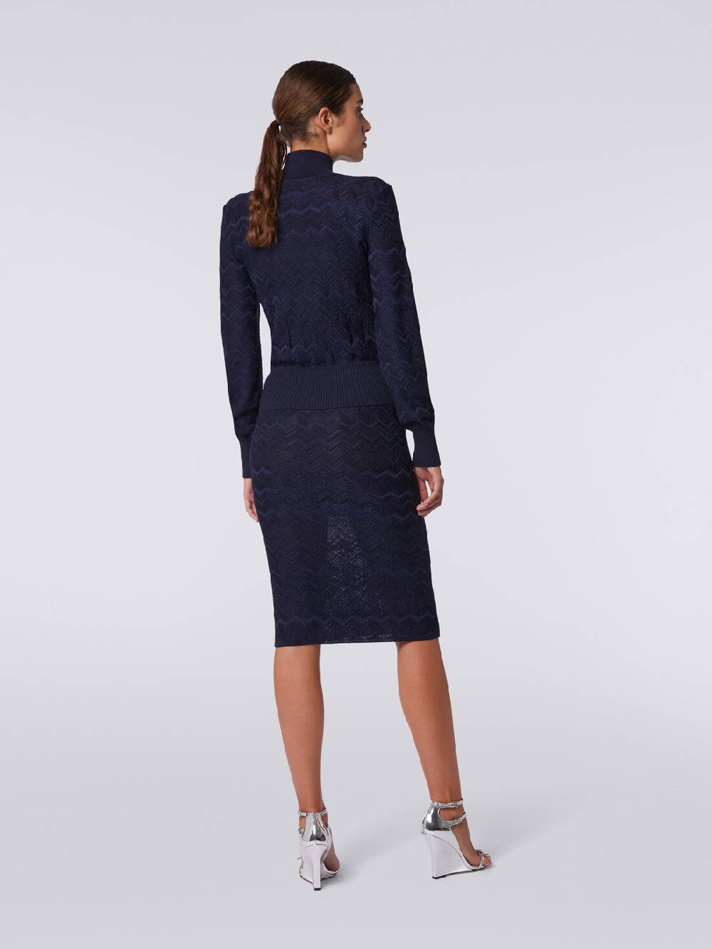 M Missoni Gonna midi in viscosa e lana chevron Shopping online