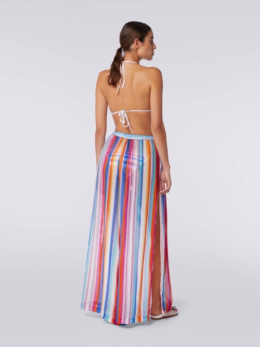 M Missoni Pantaloni copricostume in cotone e seta zig zag Vendite stagionali