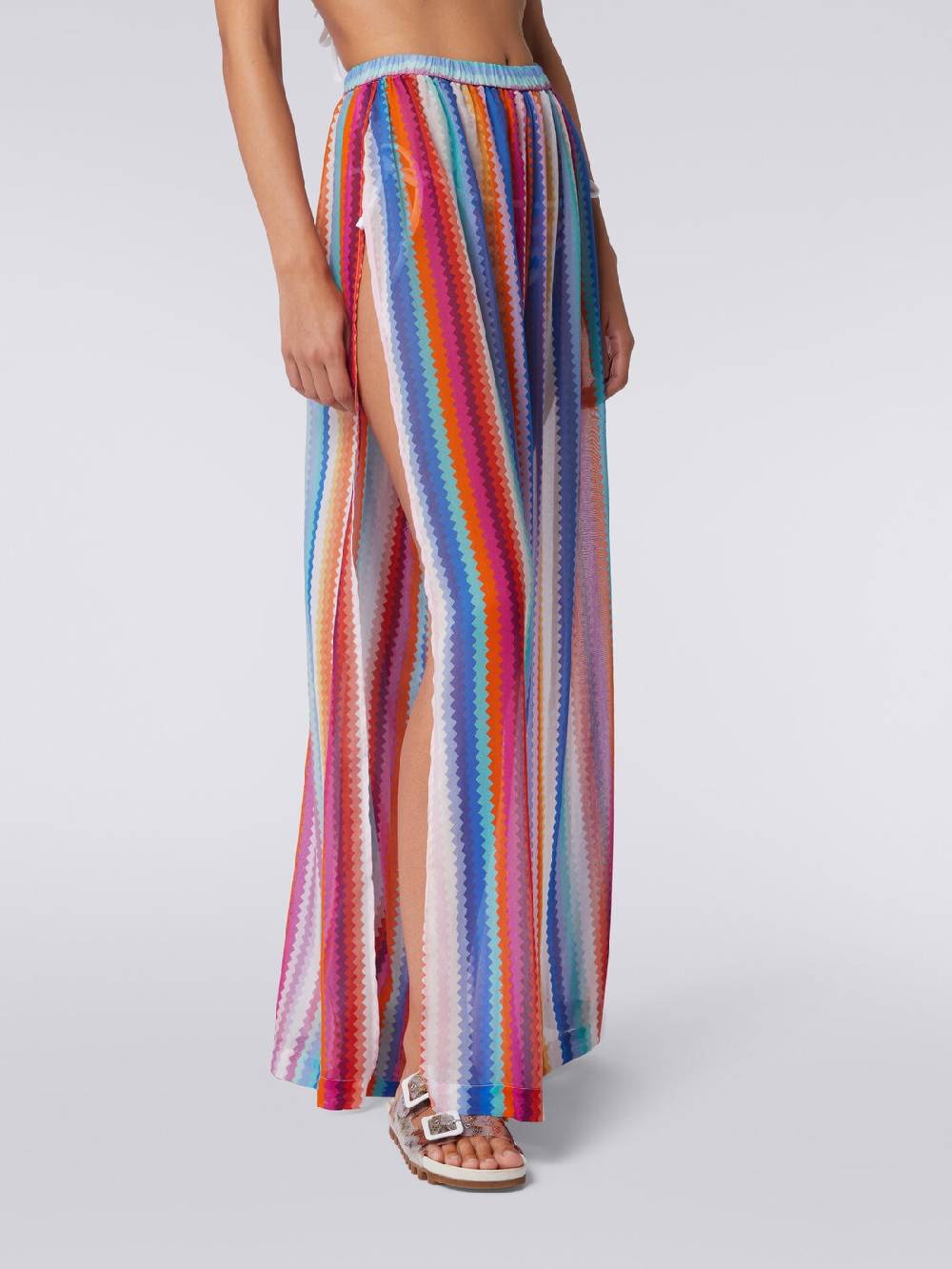 M Missoni Pantaloni copricostume in cotone e seta zig zag Vendite stagionali