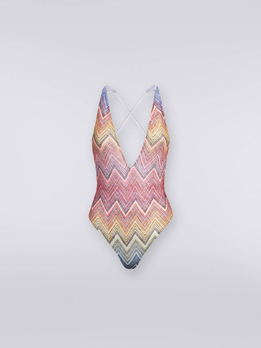 M Missoni Costume intero in tessuto stampa zig zag Offerta natalizia