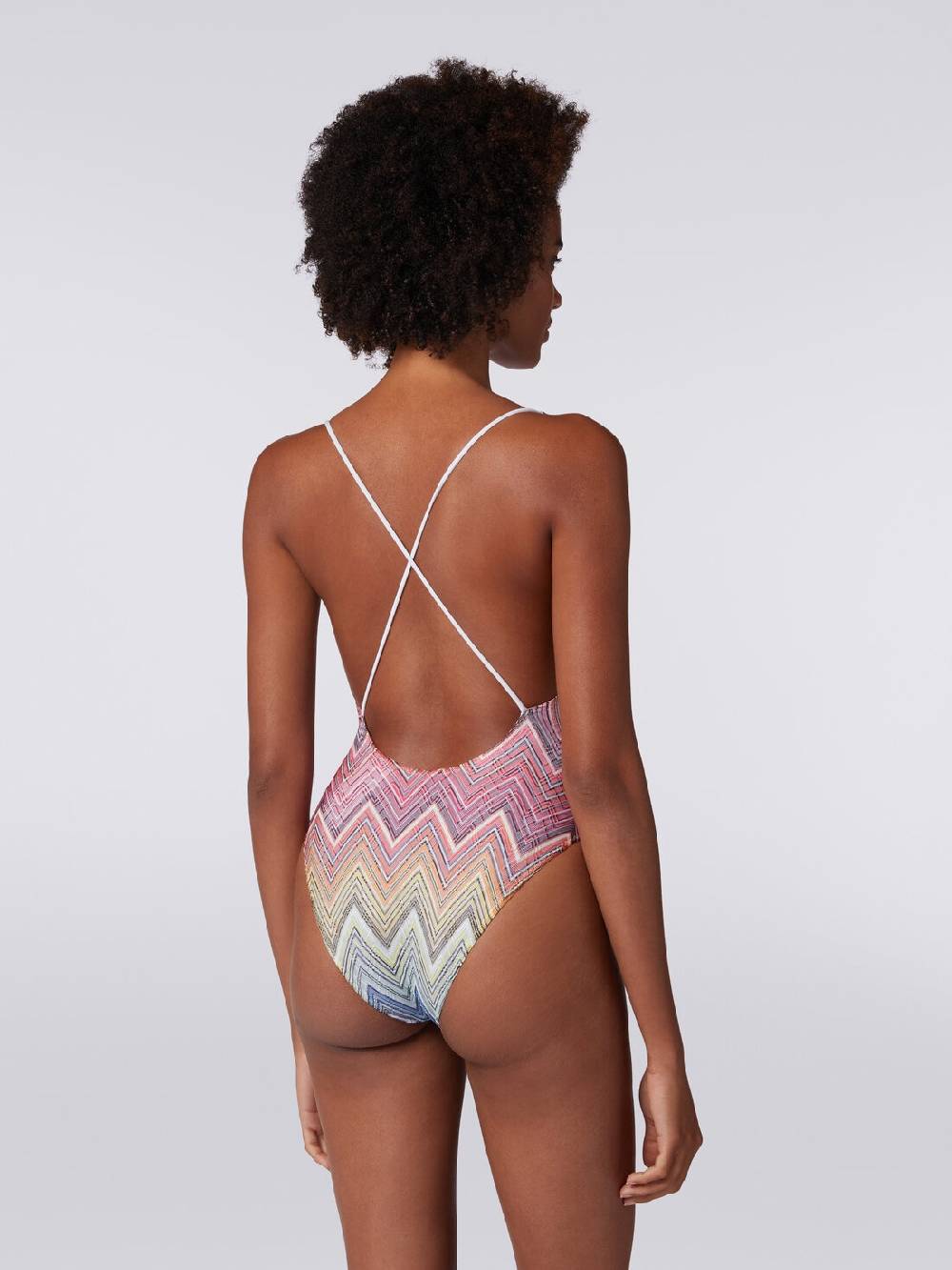 M Missoni Costume intero in tessuto stampa zig zag Offerta natalizia