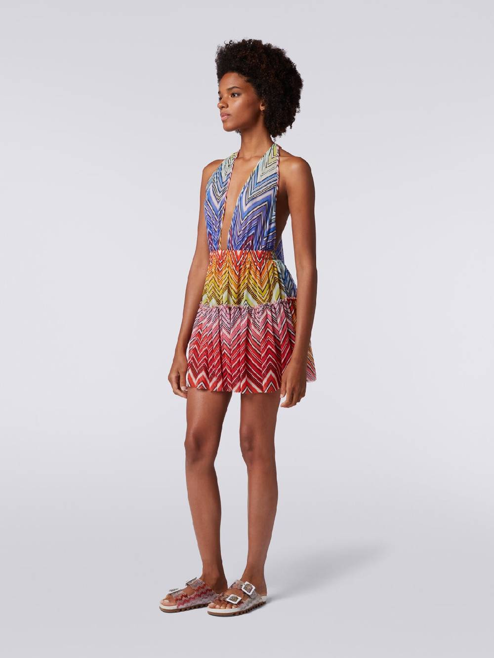 M Missoni Copricostume corto in tulle stampa zig zag Offerta San Valentino
