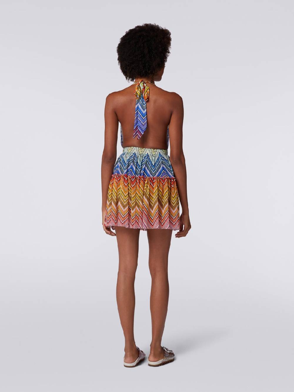M Missoni Copricostume corto in tulle stampa zig zag Offerta San Valentino