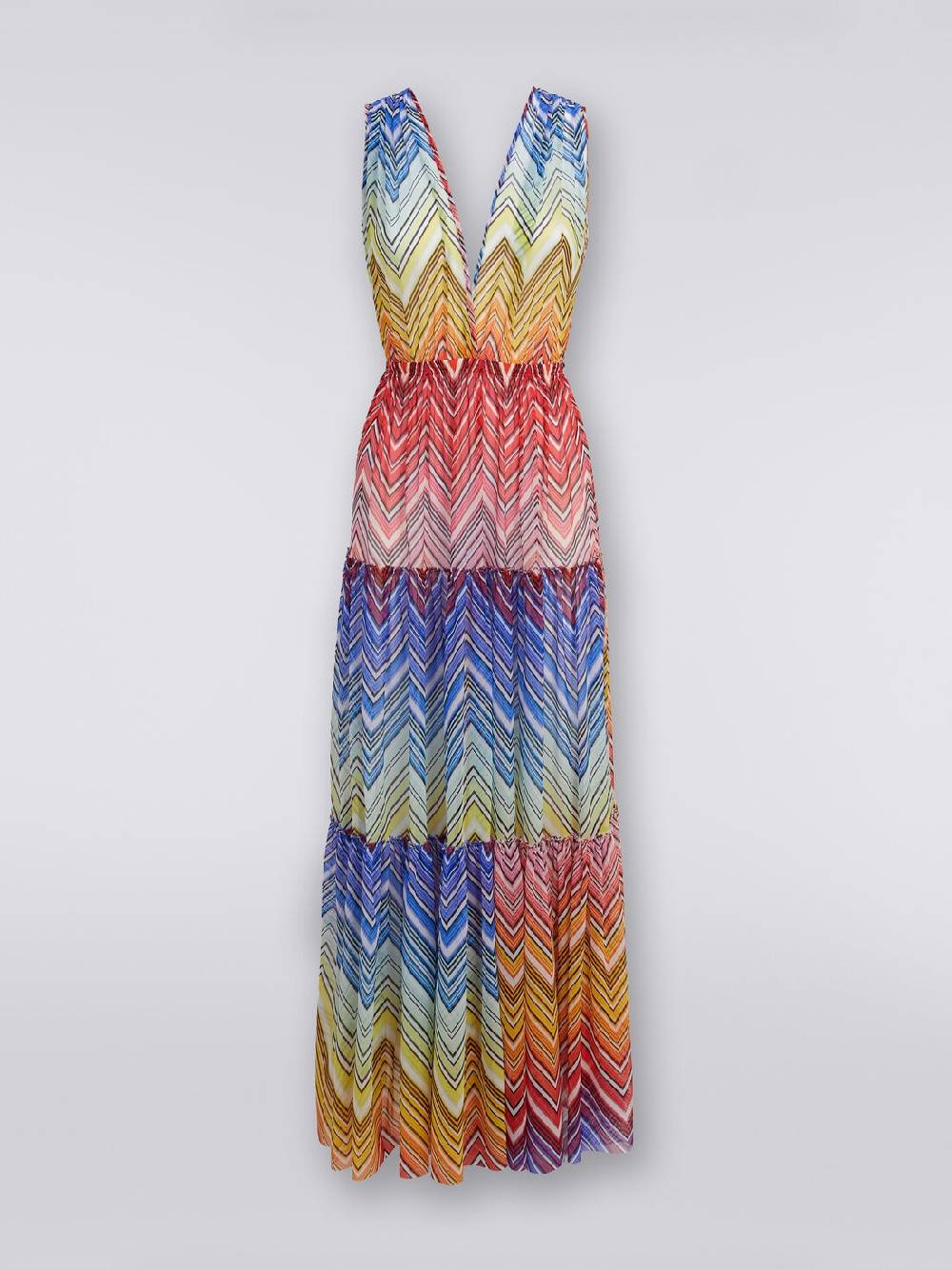 M Missoni Abito copricostume lungo in tulle stampa zig zag Offerta Anniversario