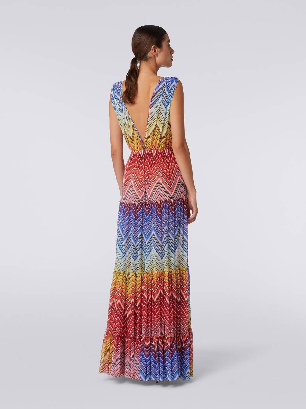 M Missoni Abito copricostume lungo in tulle stampa zig zag Offerta Anniversario