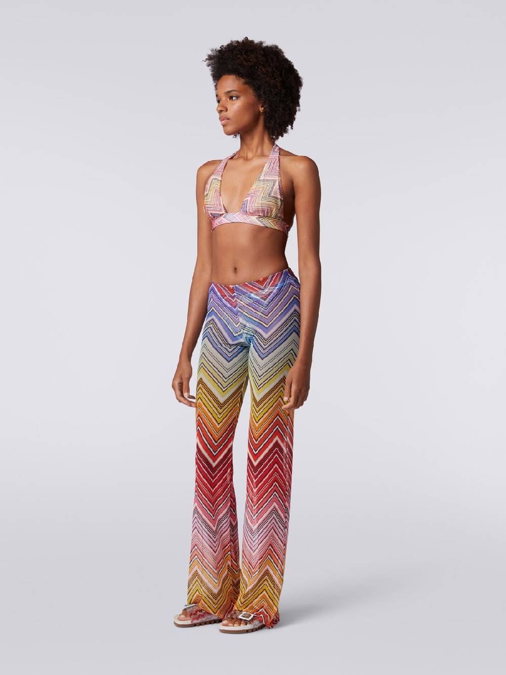 M Missoni Pantaloni copricostume in tulle stampa zig zag Smaltimento dello stoccaggio