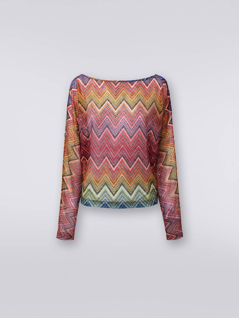 M Missoni Blusa a maniche lunghe in tessuto stampa zig zag Vendita calda