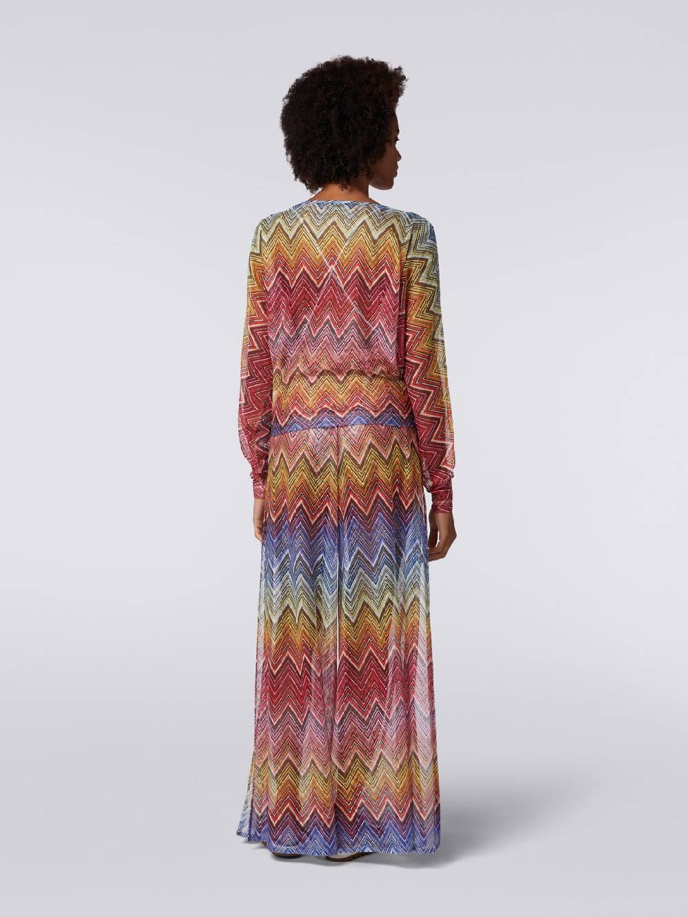 M Missoni Blusa a maniche lunghe in tessuto stampa zig zag Vendita calda