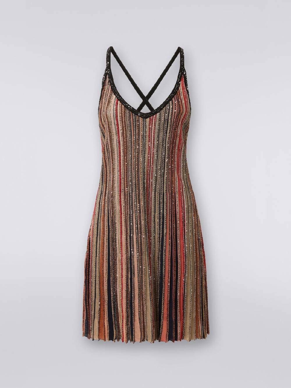 M Missoni Mini-abito in maglia a righe verticali con paillettes Offerta migliore