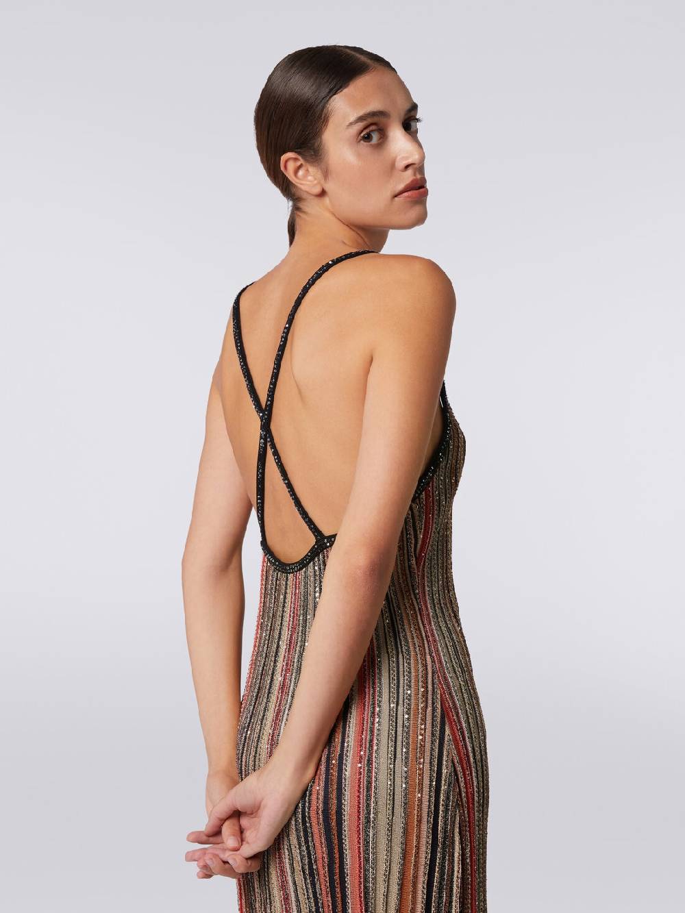 M Missoni Mini-abito in maglia a righe verticali con paillettes Offerta migliore