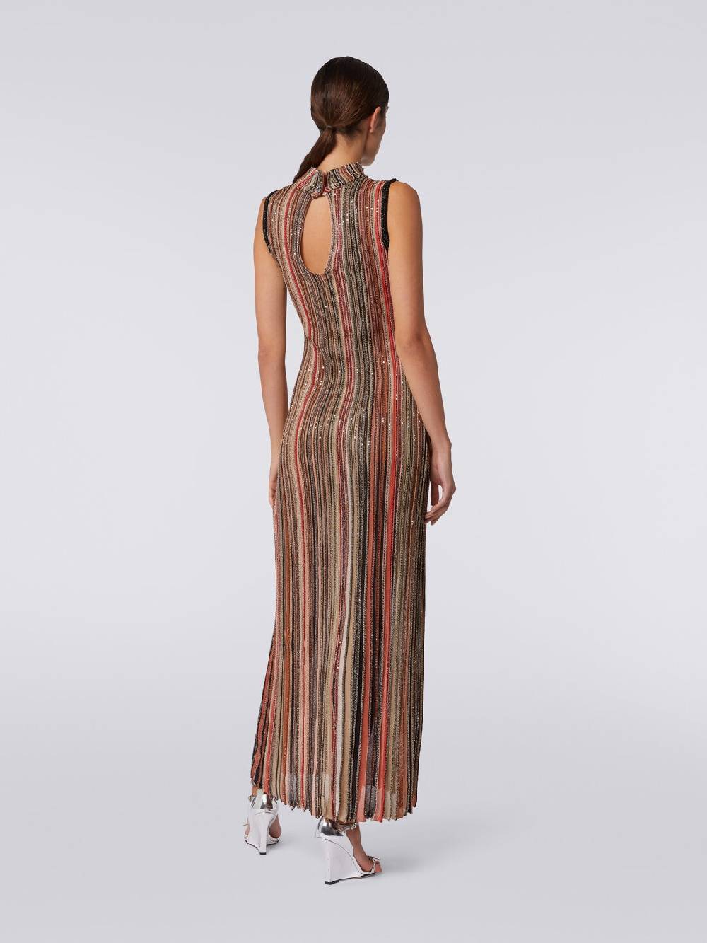 M Missoni Abito lungo in maglia a righe verticali con paillettes Latest fashion