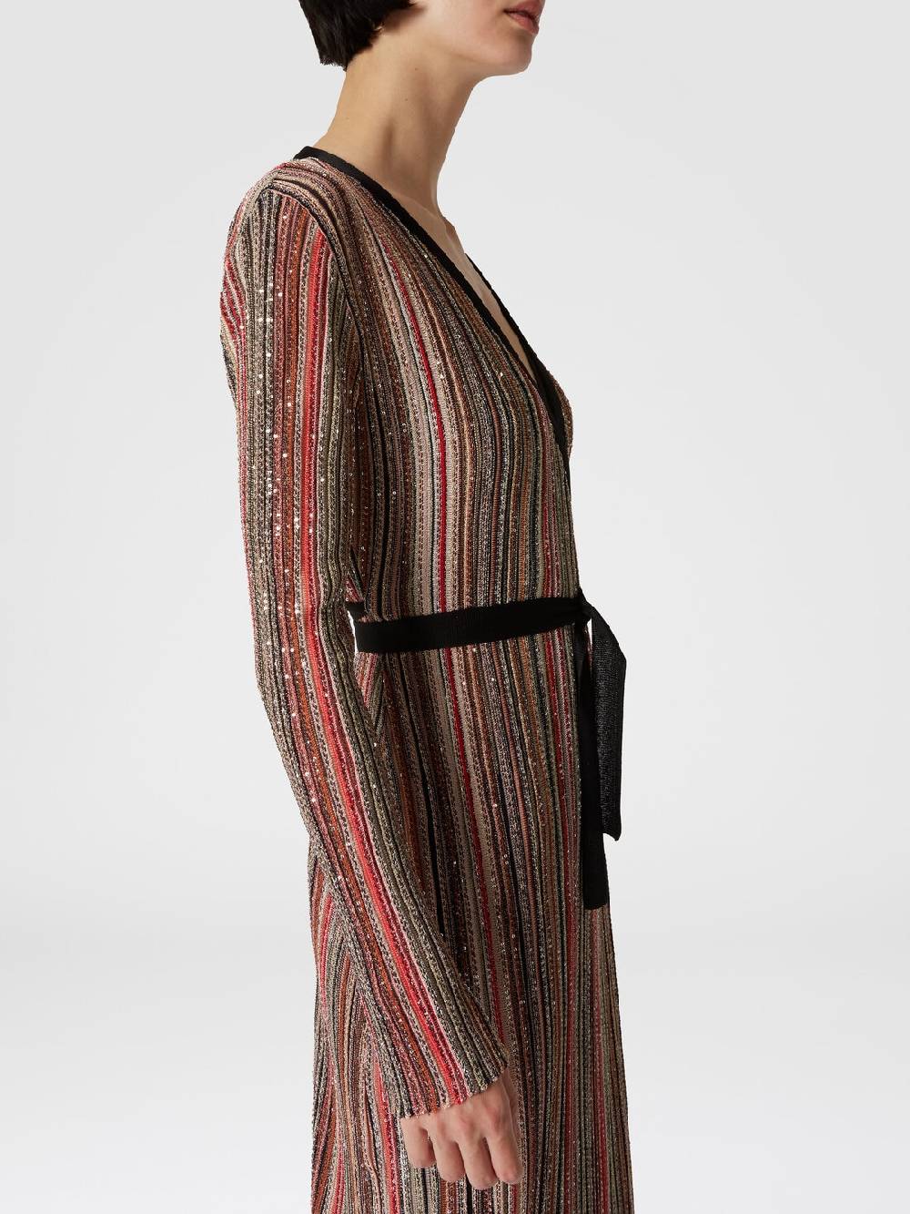 M Missoni Abito lungo con chiusura a portafoglio e paillettes Online Outlet