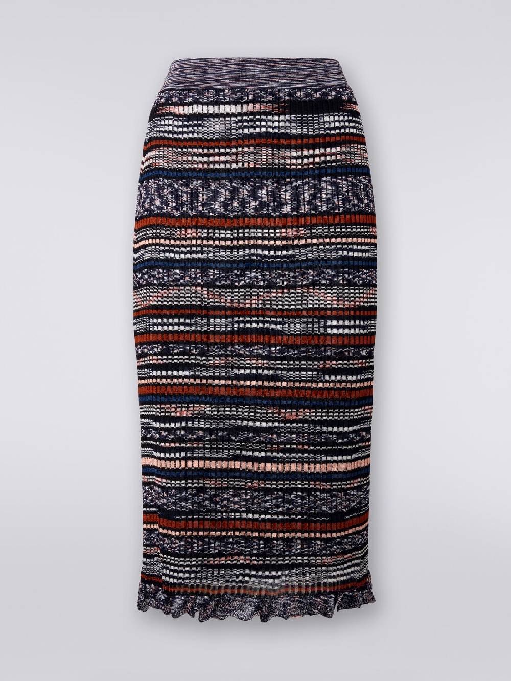 M Missoni Gonna midi a costine in viscosa fiammata Lightning offer