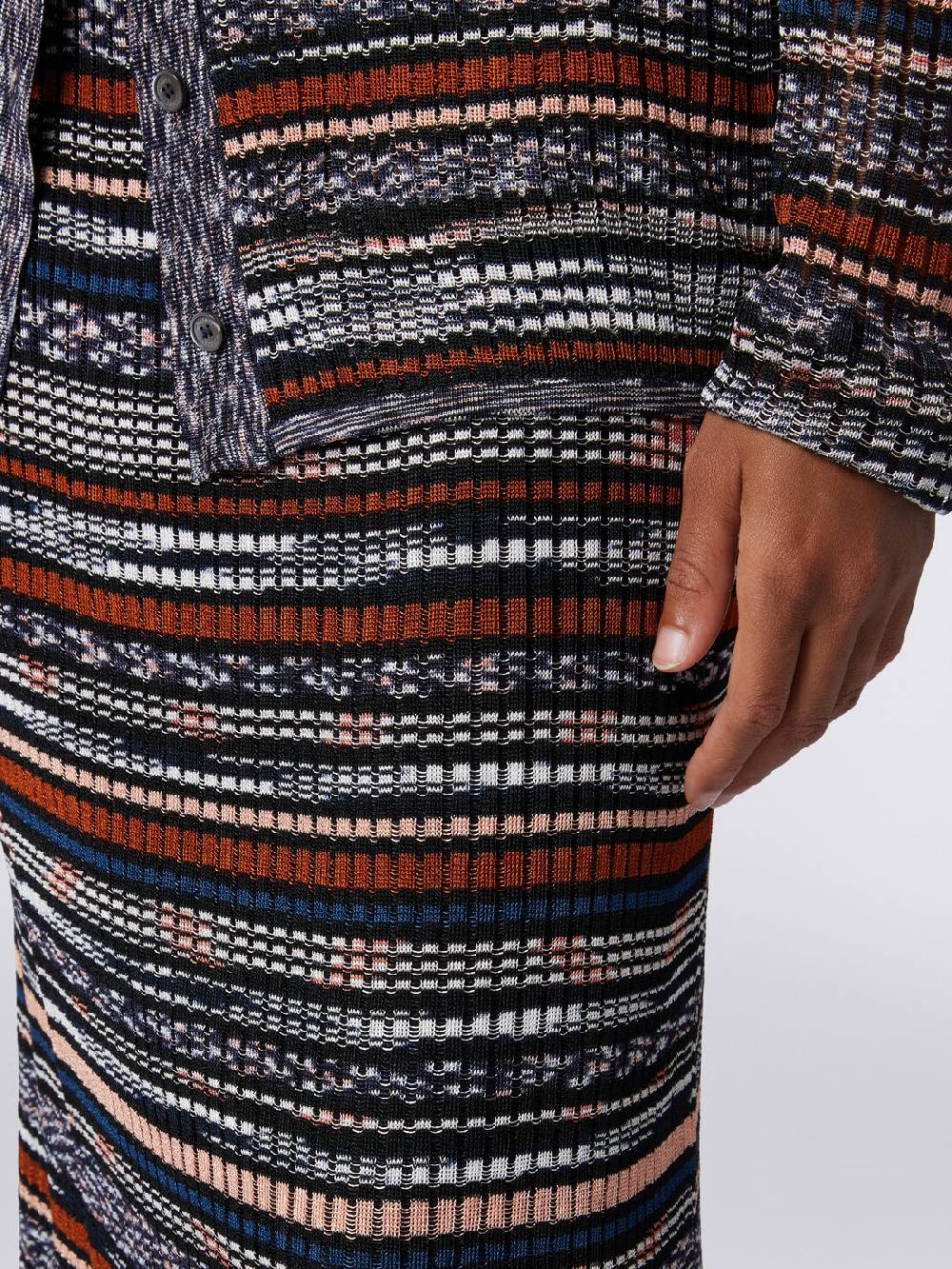 M Missoni Gonna midi a costine in viscosa fiammata Lightning offer