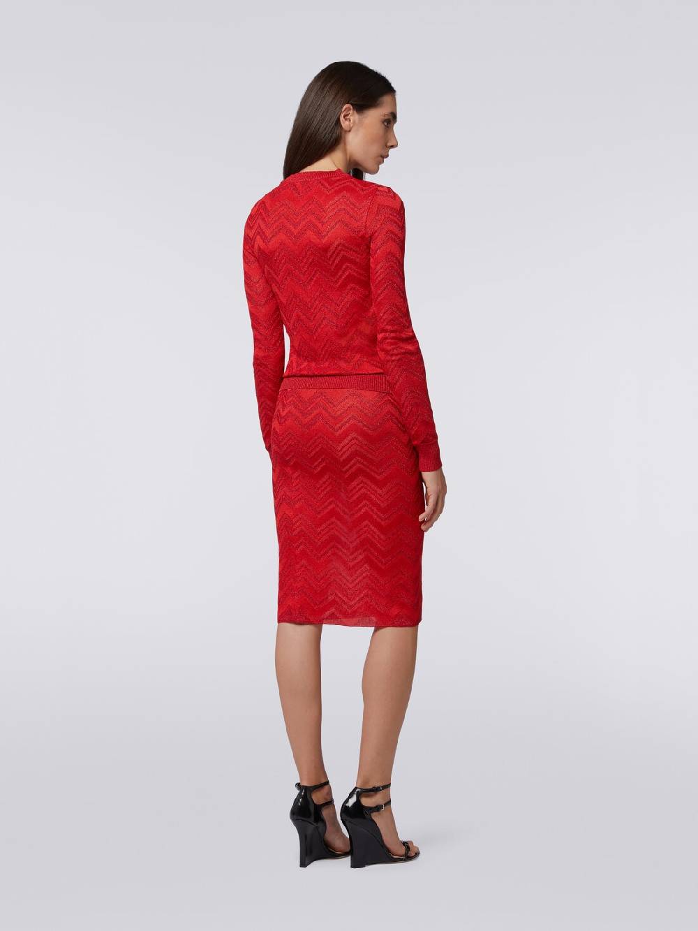 M Missoni Gonna longuette in maglia zig zag con lurex Offerte stagionali