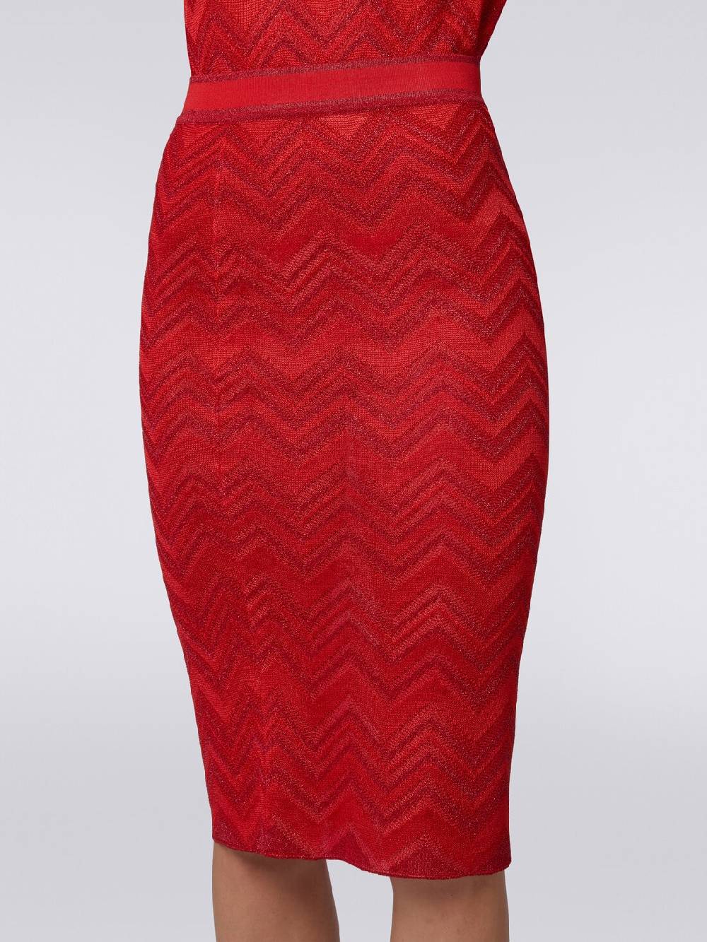 M Missoni Gonna longuette in maglia zig zag con lurex Offerte stagionali
