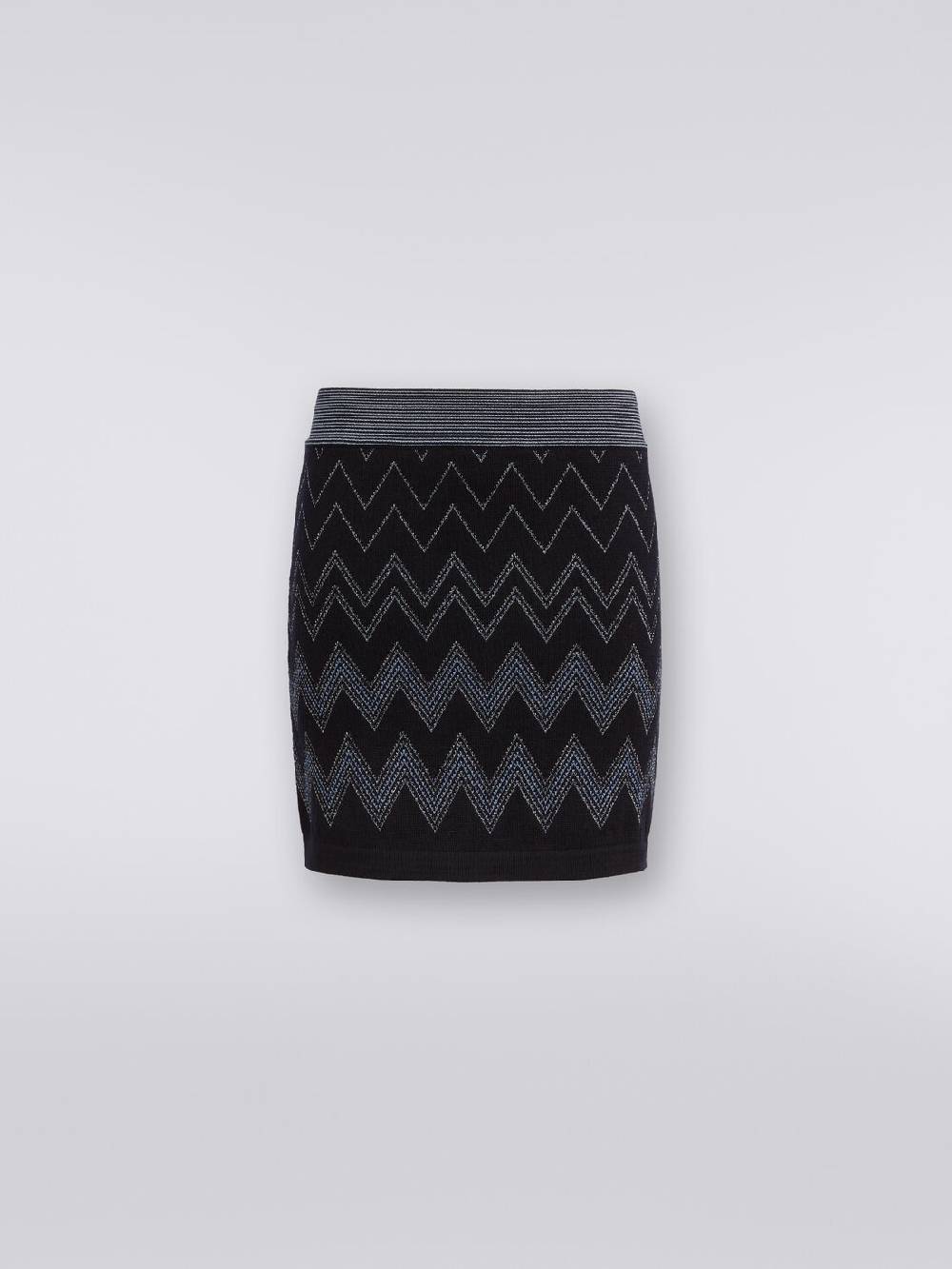 M Missoni Minigonna in lana e viscosa zig zag con lurex Liquidazione
