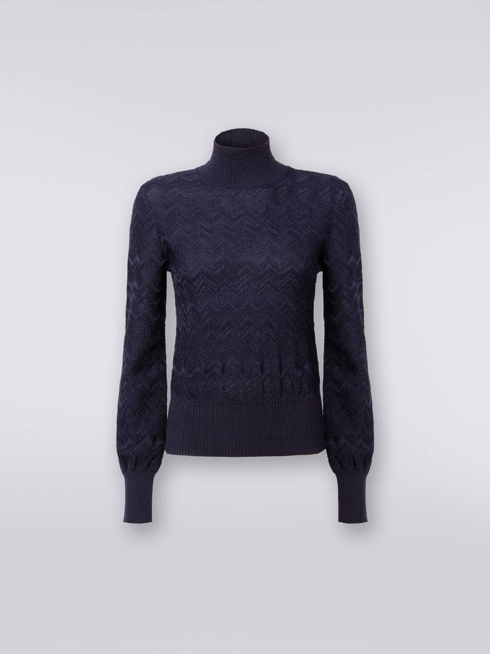M Missoni Pullover a collo alto in viscosa e lana chevron Comprane uno, ottenene uno gratis