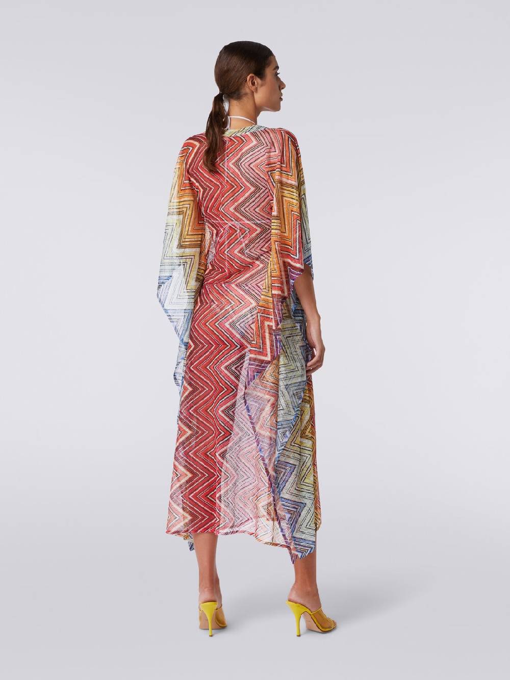M Missoni Caftano copricostume lungo in tessuto stampa zig zag Offerte giornaliere