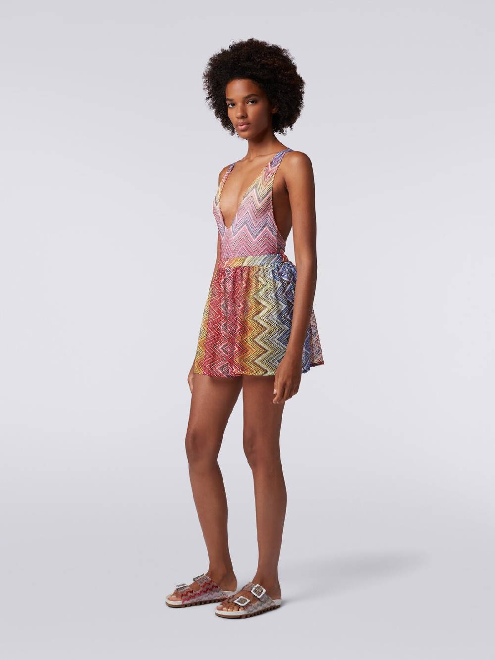 M Missoni Shorts mare in tessuto stampa zig zag Offerte speciali