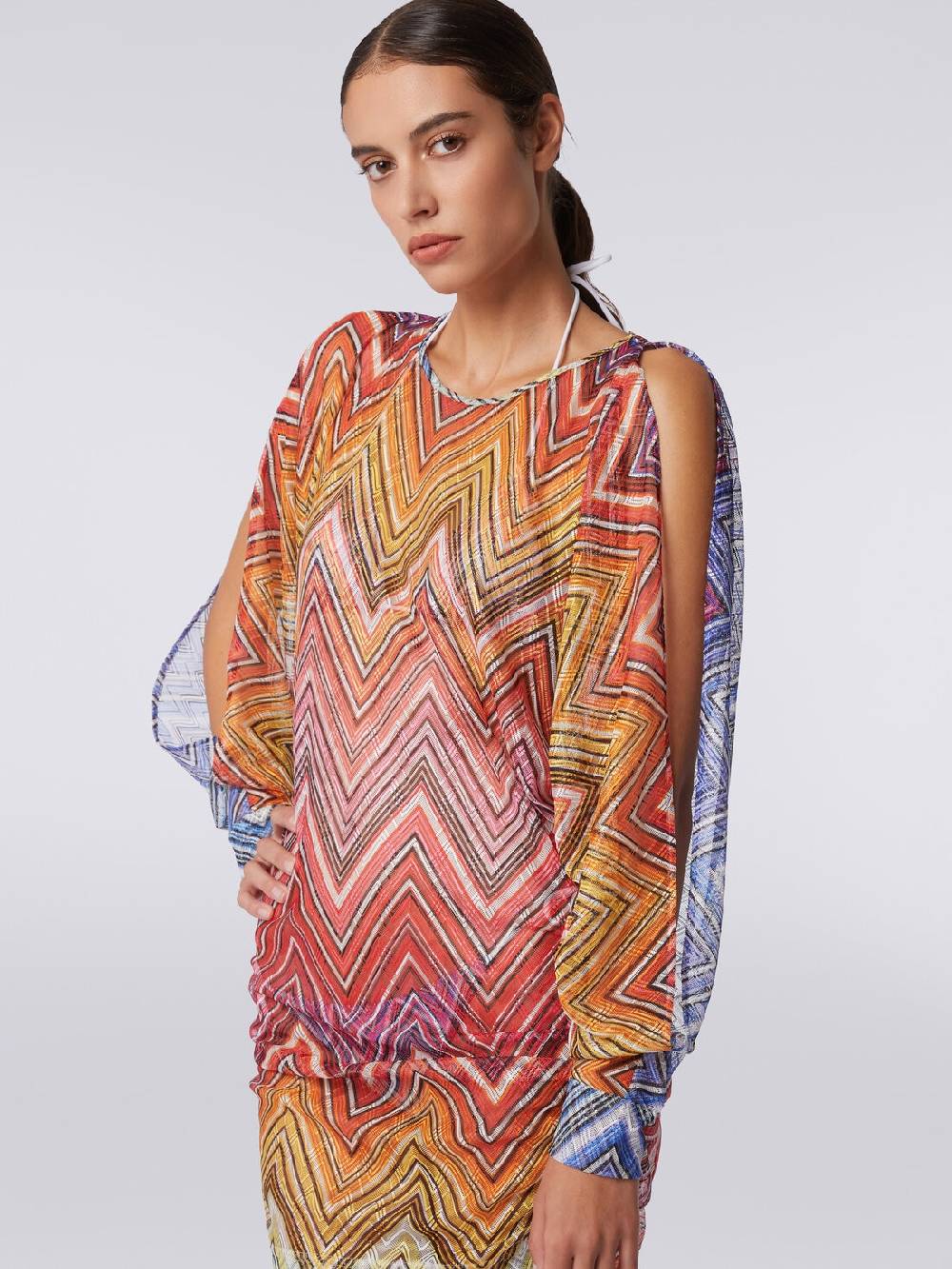 M Missoni Abito copricostume corto in tessuto stampa zig zag Super Saving Price