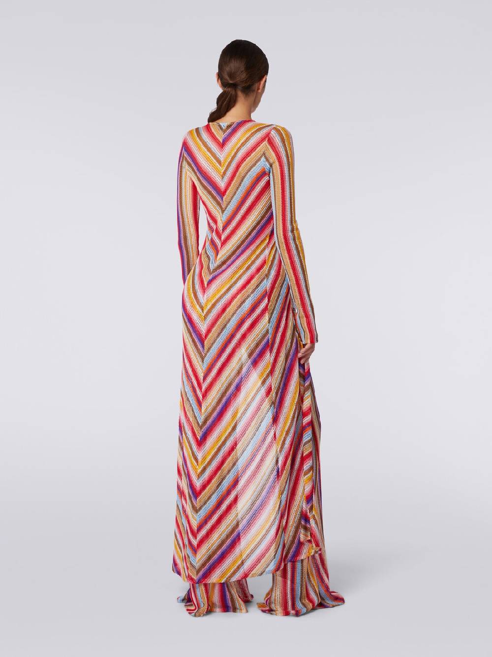 M Missoni Cardigan copricostume lungo in crochet rigato Offerta settimanale