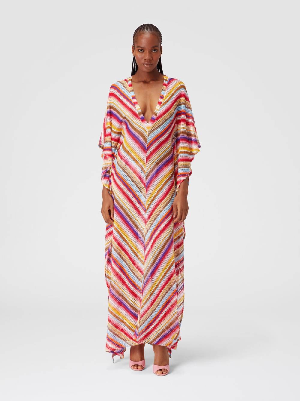 M Missoni Caftano copricostume lungo in crochet rigato Rilascio limitato