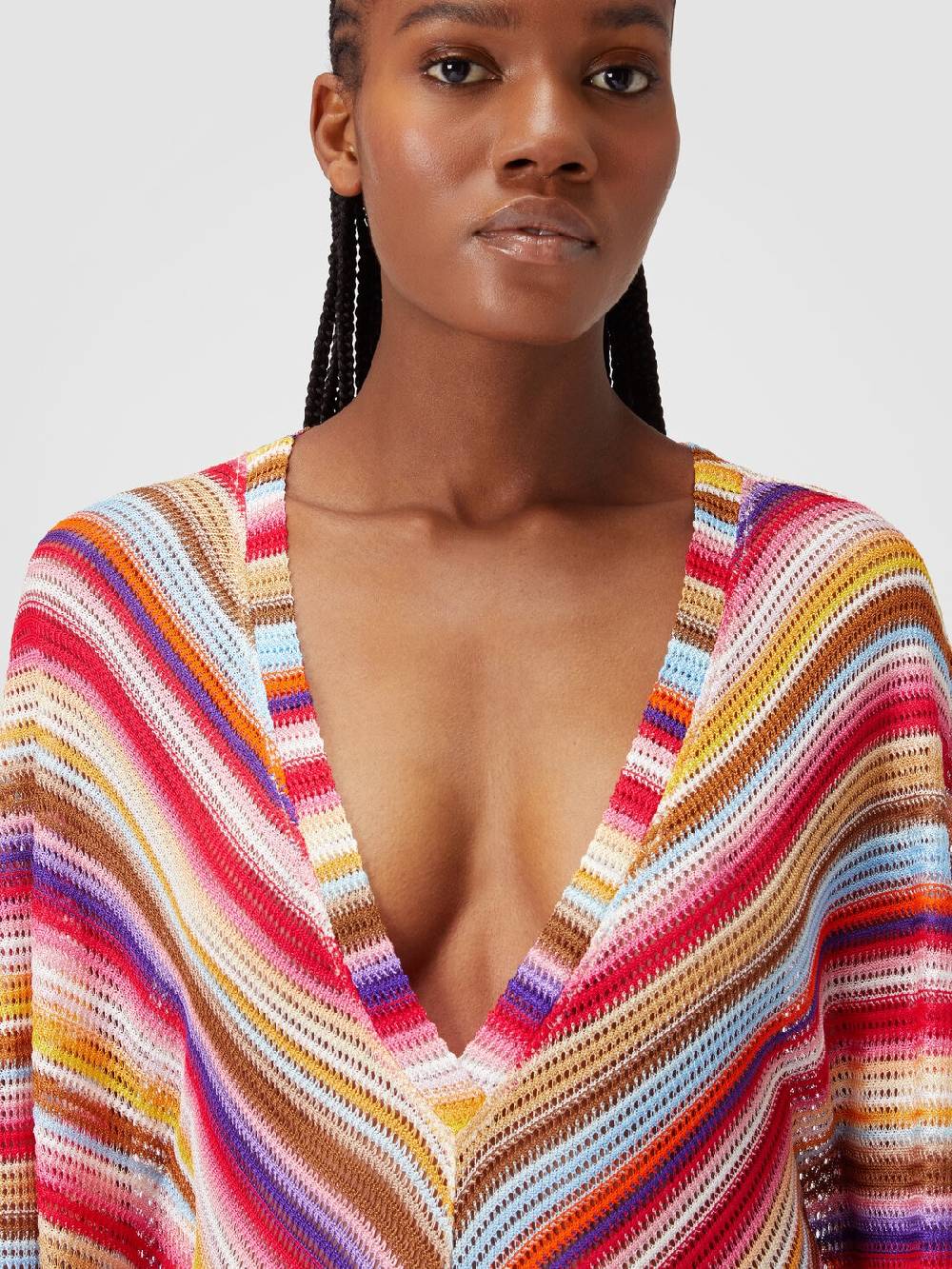 M Missoni Caftano copricostume lungo in crochet rigato Rilascio limitato