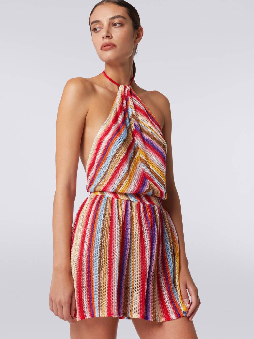M Missoni Tuta shorts in crochet con scollatura all'americana Ultimi tre giorni