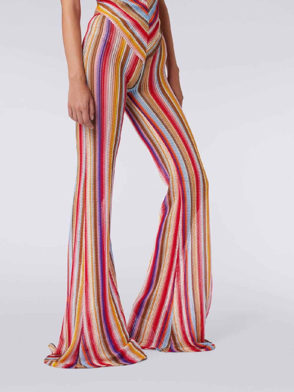 M Missoni Pantaloni svasati in crochet rigato ACQUISTA ORA