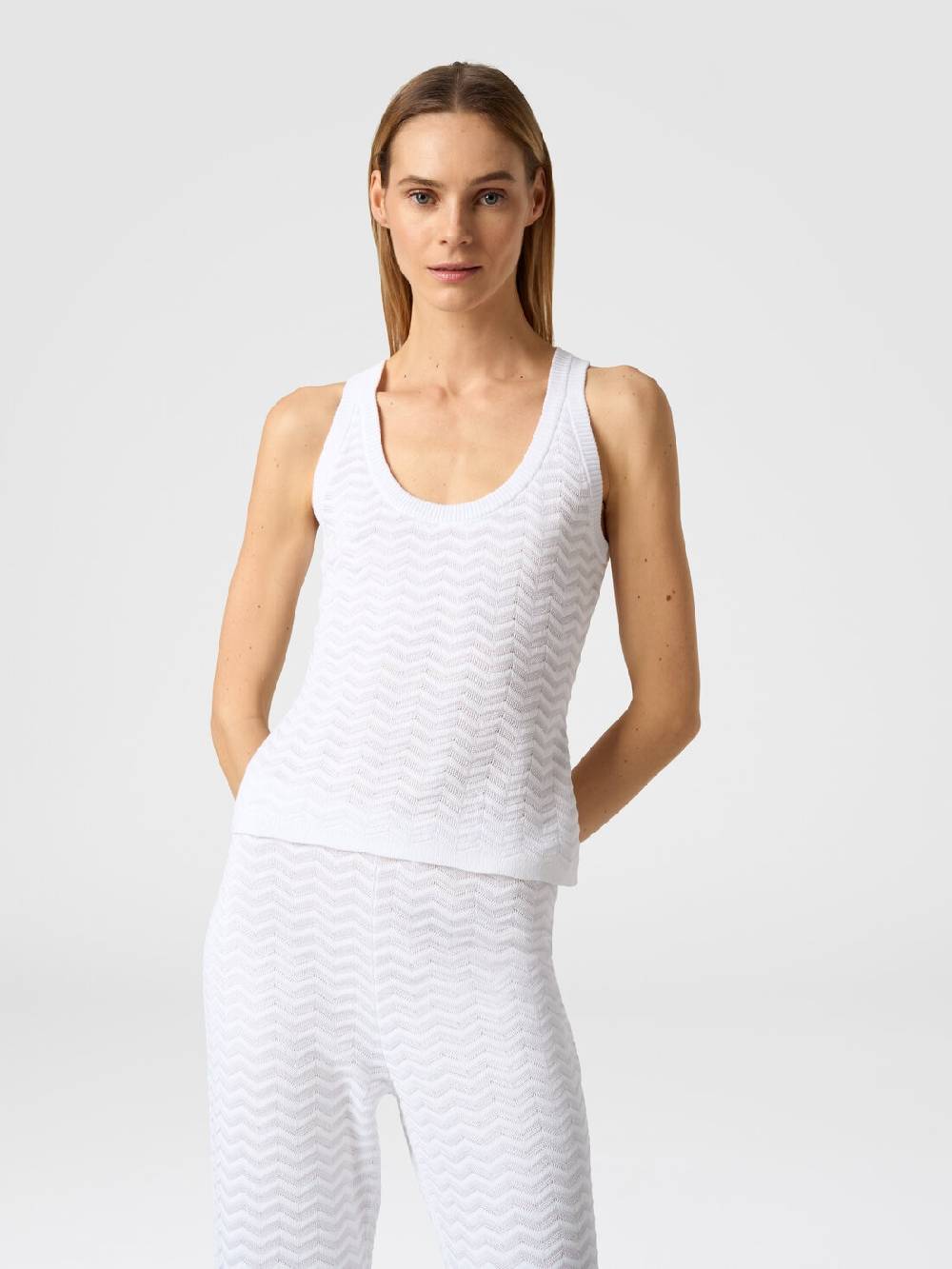 M Missoni Canottiera in maglia di viscosa e cotone chevron Ultimi due giorni