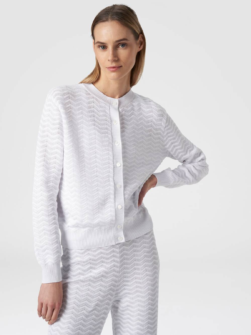 M Missoni Cardigan in maglia di viscosa e cotone chevron Fino al 50% di sconto